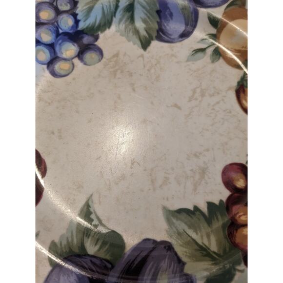 Noble Excellence Napa Valley Fruit Design Porcelain 10.75" Dinner Plate - Picture 7 of 10